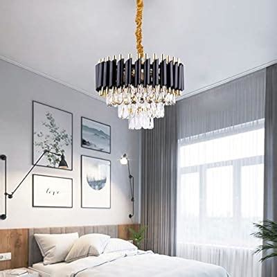 Buy FRIXCHUR 15.7' Black and Gold Crystal Pendant Light 3-Tier Crystal ...