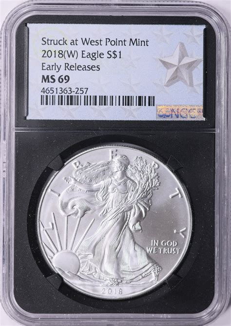 2018-(W) $1 Silver Eagle Early Releases Struck at West Point Mint NGC ...
