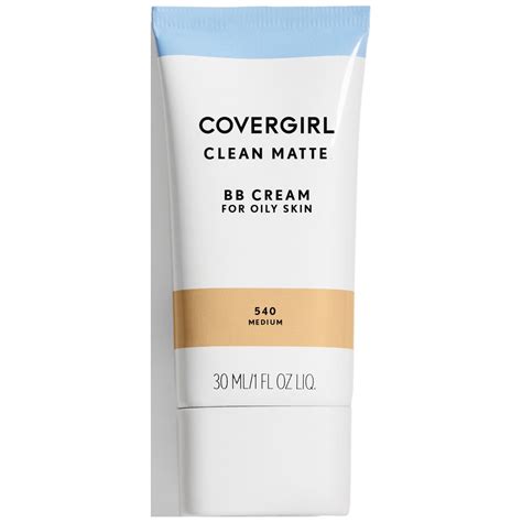 COVERGIRL Clean Matte BB Cream for Oily Skin, 540 Medium, 1 fl oz, Oil ...