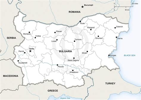 Vector Map of Bulgaria Political | One Stop Map