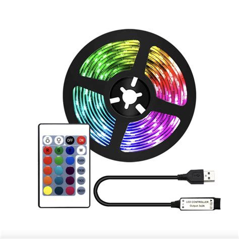 شريط إضاءة LED بطول 5 أمتار مع منفذ USB وجهاز تحكم عن بعد 5M USB LED Strip Light with Remote