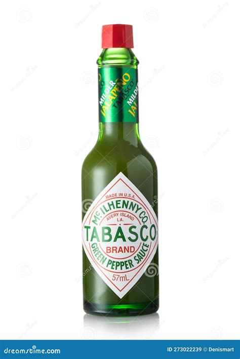 LONDON, UK - MARCH 22, 2023: Tabasco Green Pepper Sauce Bottle on White ...