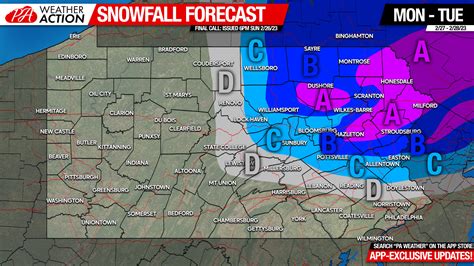 First Call Snowfall Forecast for Monday Evening - Tuesday Morning's ...