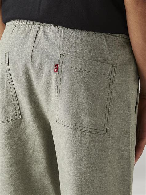 Men's Green Loose Straight Fit Mid Rise Linen Chinos – Levis India Store