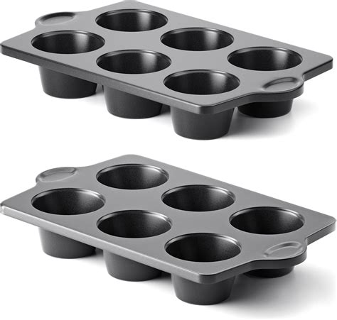 HONGBAKE Nonstick Jumbo Muffin Pan, 2 Pack Large Cupcake Tin for Baking ...