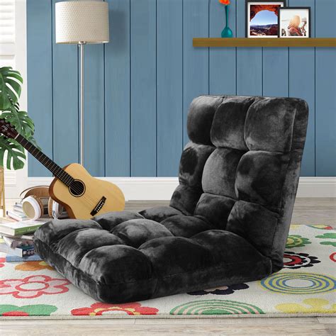 Floor Recliner Folding Lounge Black – Soga International