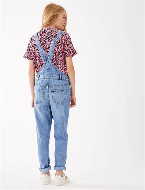 Buy Denim Ripped Dungarees (6-16 Yrs) at Marks & Spencer