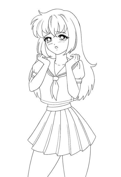 Anime girl outline Images - Free Download on Freepik