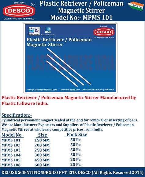 Plastic Magnetic Stirring - Manufacturers, Exporters and Suppliers India