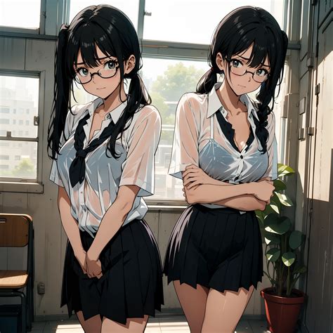 Naughty pose, big breasts, , wet and see-through, underwear - SeaArt AI