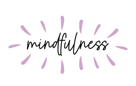 Mindfulness calligraphy lettering text with purple. 13925676 Vector Art ...