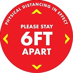 INSHOPFITTING Social distancing COVID 19 Sign Practcing RED Social ...