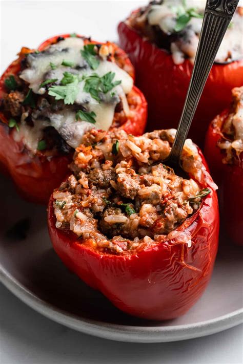 Air Fryer Stuffed Peppers - Food Faith Fitness
