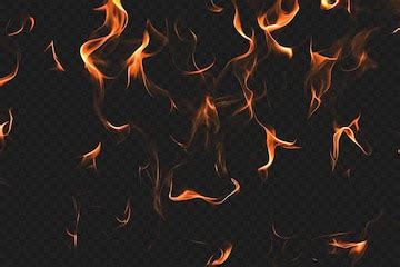 Intense burning fire effect overlay isolated on transparent background ...