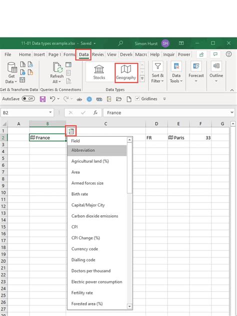 Using Data Types in Excel for management accounts | ICAEW