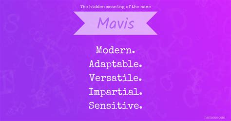 The hidden meaning of the name Mavis | Namious