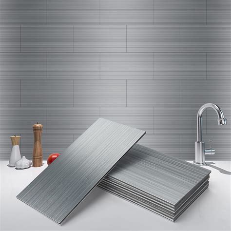 Amazon.com: Art3d 100-Pieces Peel and Stick Stainless Steel Backsplash ...
