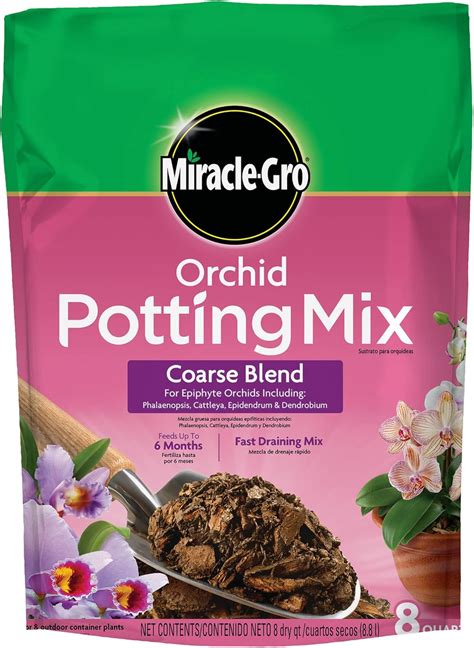 Amazon.com : Miracle-Gro Orchid Potting Mix Coarse Blend, 8 qt. : Soil ...