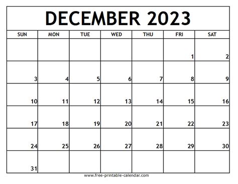 Blank Calendar Printable 2024 December
