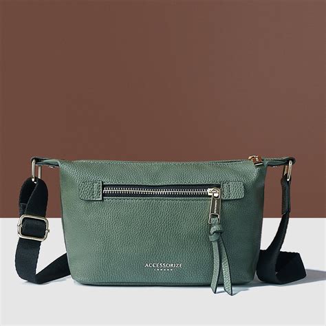 Accessorize London Women's Green Mini Soft Casual Sling Bag