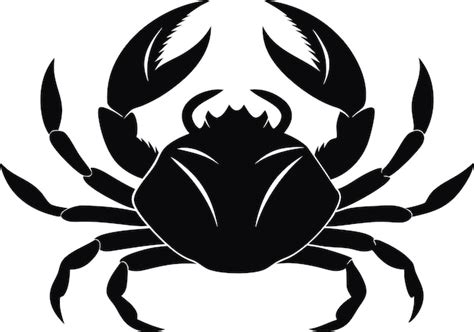Crab silhouette illustration isolated simple black and white silhouette ...