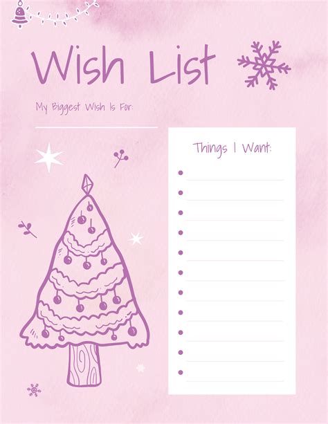 My Christmas Wish List Template Christmas Wishlist Template | Instant