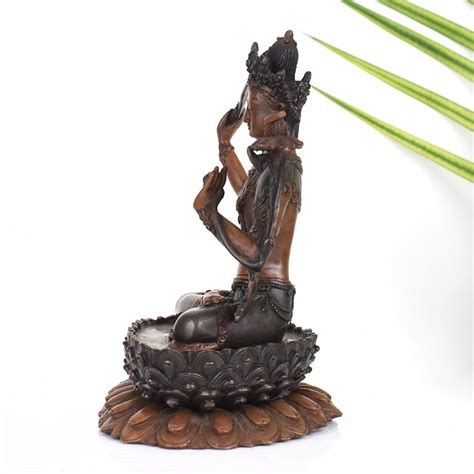 Goddess Manjushri Buddhist Deity Copper Statue in Tibetan Art