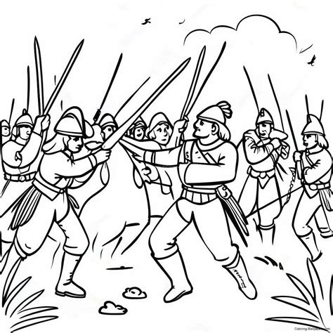 French And Indian War Battle Scene Coloring Page (45754-36181)