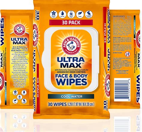 Amazon.com: Arm and Hammer Face and Body Wipes for Adults - Deodorant ...