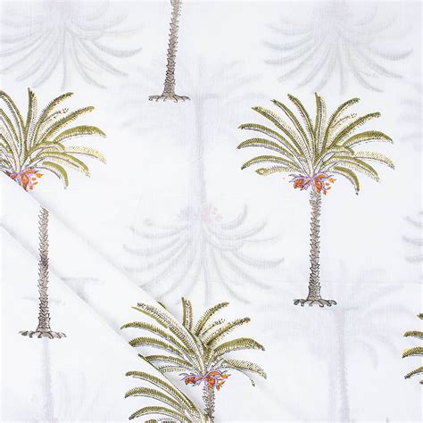 Buy Hand-Dyed Palm Print 100% Soft Cotton Fabric Online – DMAASA