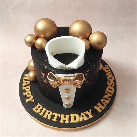 Black And Gold Tuxedo Cake | Formals Cake | Gold Bow Tie Cake – Liliyum ...
