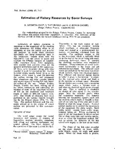 Estimation of Fishery Resources by Sonar Surveys - CMFRI Digital Repository