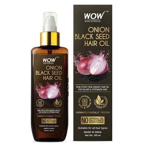 Buy WOW SKIN SCIENCE ONION BLACK SEED HAIR OIL WITH COMB - 50 ML Online ...