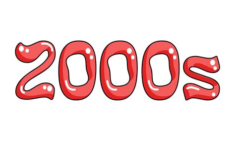 2000s stylized text, decorative art for trendy Y2K aesthetic, retro numbers drawing, vector ...