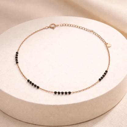 Noir Pearl 925 Silver Rose Gold Minimalist Adjustable Bracelet ...
