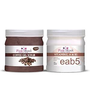 Buy Pink Root Coffee Gel Scrub 500gm with Vitamin Cream 500gm Online at ...