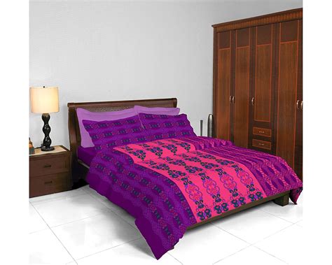 Bombay Dyeing Double Bed Sheet Set (DSN-02) (Lilac) (Double Bed Sheet ...