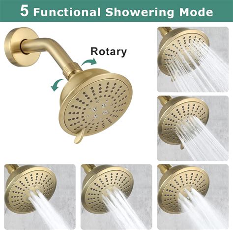 Buy PARLOS Shower System, Brushed Gold Shower Faucet Set with Tub Spout ...