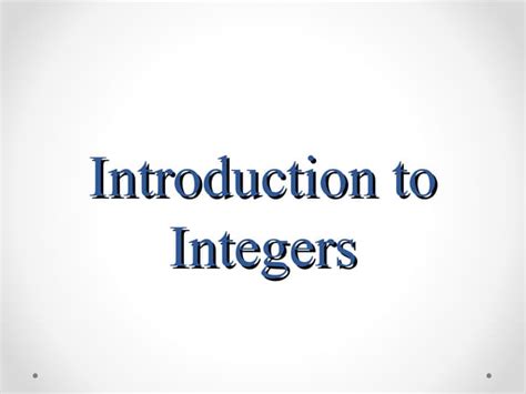 Integers Introduction 的图像结果