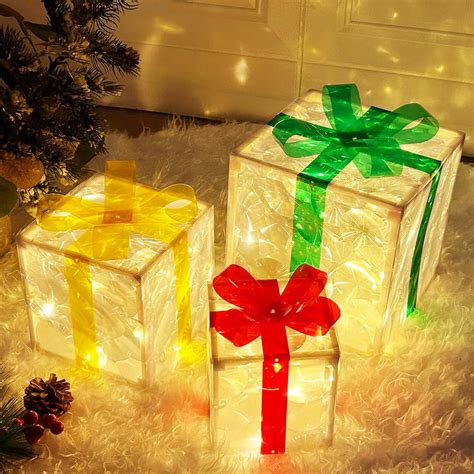 LORRYTE Set of 3 Christmas Lighted Boxes Decorations Indoor India | Ubuy