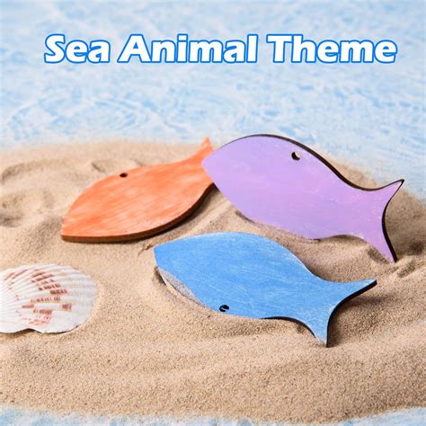 72 Pieces Fish Wooden Cutouts with Holes Unfinished India | Ubuy