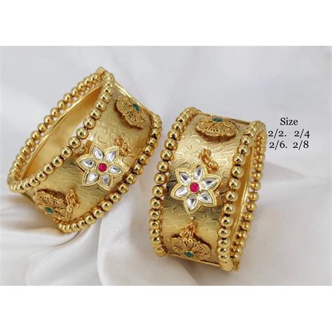 Pooja Bangles Gold Plated Austrian Stone Bangles Set – JewelEMarket