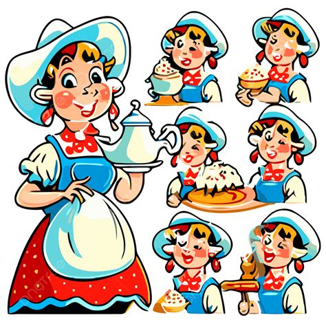 Eight Maids A Milking Clipart