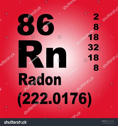 Radon Periodic Table Elements 스톡 일러스트 621372245 | Shutterstock
