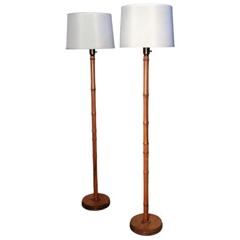 Pair 1940's Faux Bamboo Floor Lamps at 1stDibs