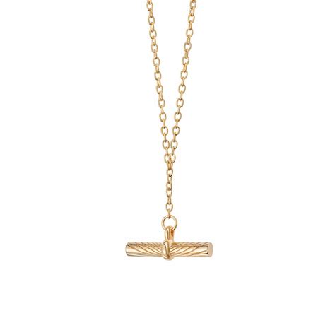 Gold T-Bar Necklace - T-Bar Pendant Necklace – Daisy London