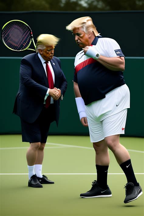 Lexica - Robert smith from The Cure playing tennis with Donald Trump