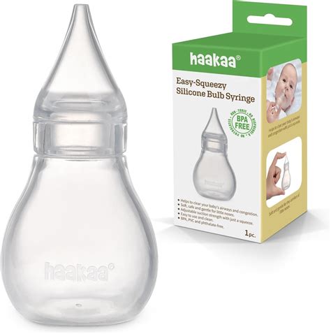 Amazon.com: Haakaa Silicone Baby Nasal Aspirator | Nose Bulb Syringe ...