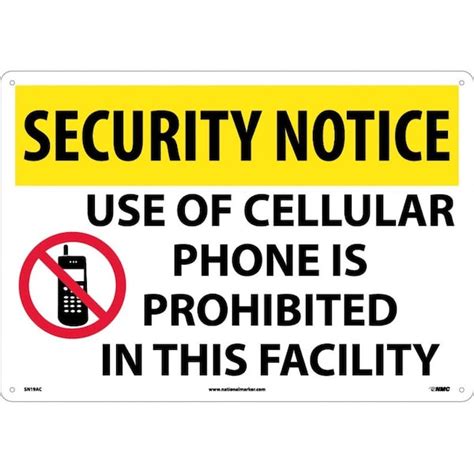 Nmc Security Notice Use Of Cellular Phone Is Prohibited Sign, SN19AC ...