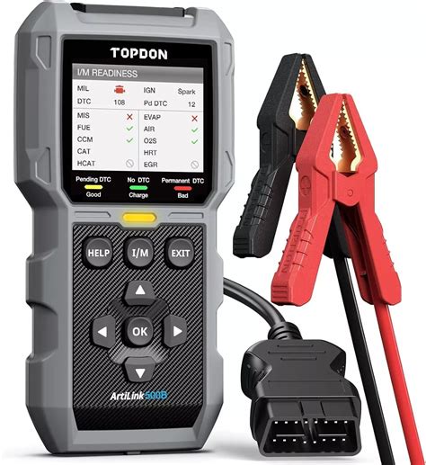 TOPDON AL500B Battery Tester 2 in 1 Car Diagnostic Code Reader, OBD2 Scanner, 12V Battery Tests ...